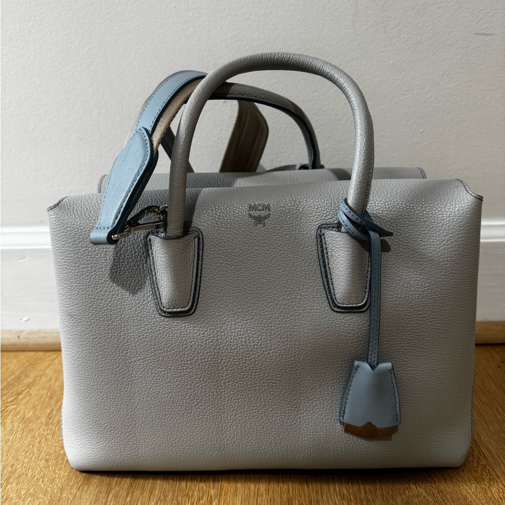 MCM Gray Leather Handbag